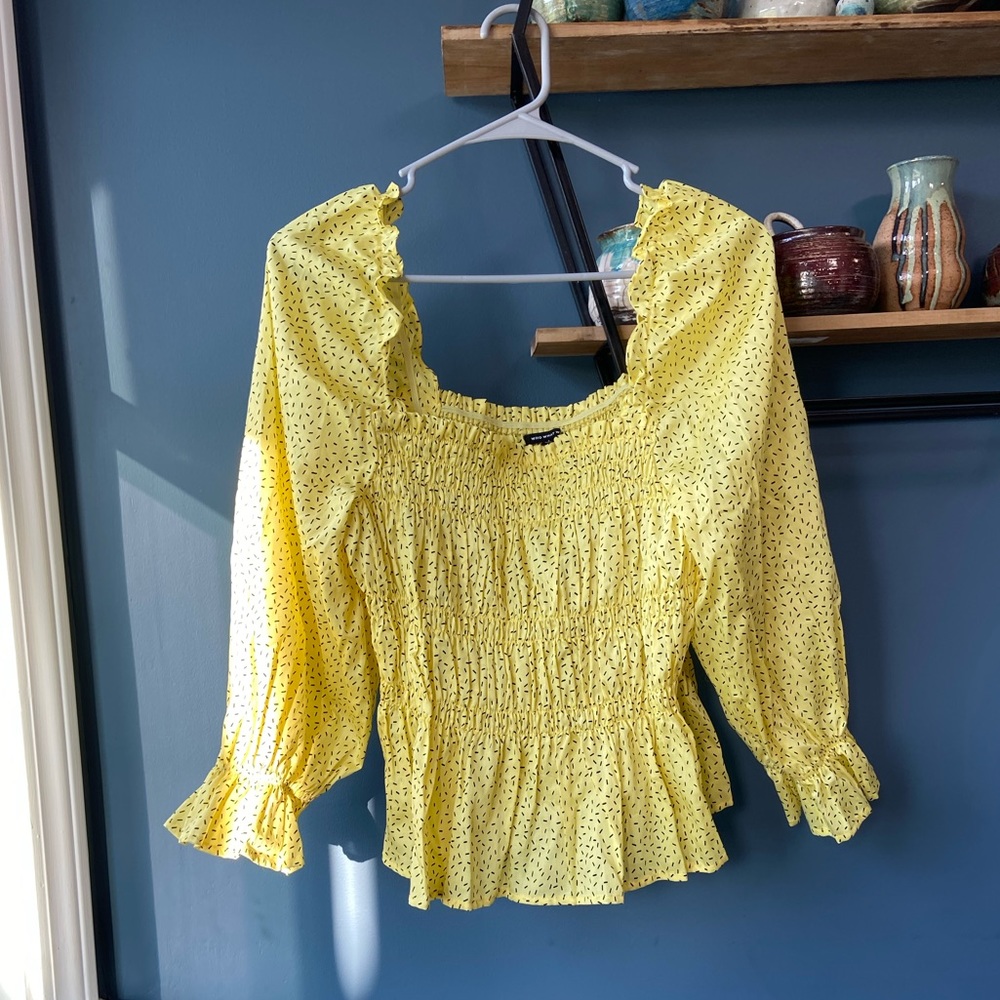 NWT Who What Wear Ruched Top- Size L
